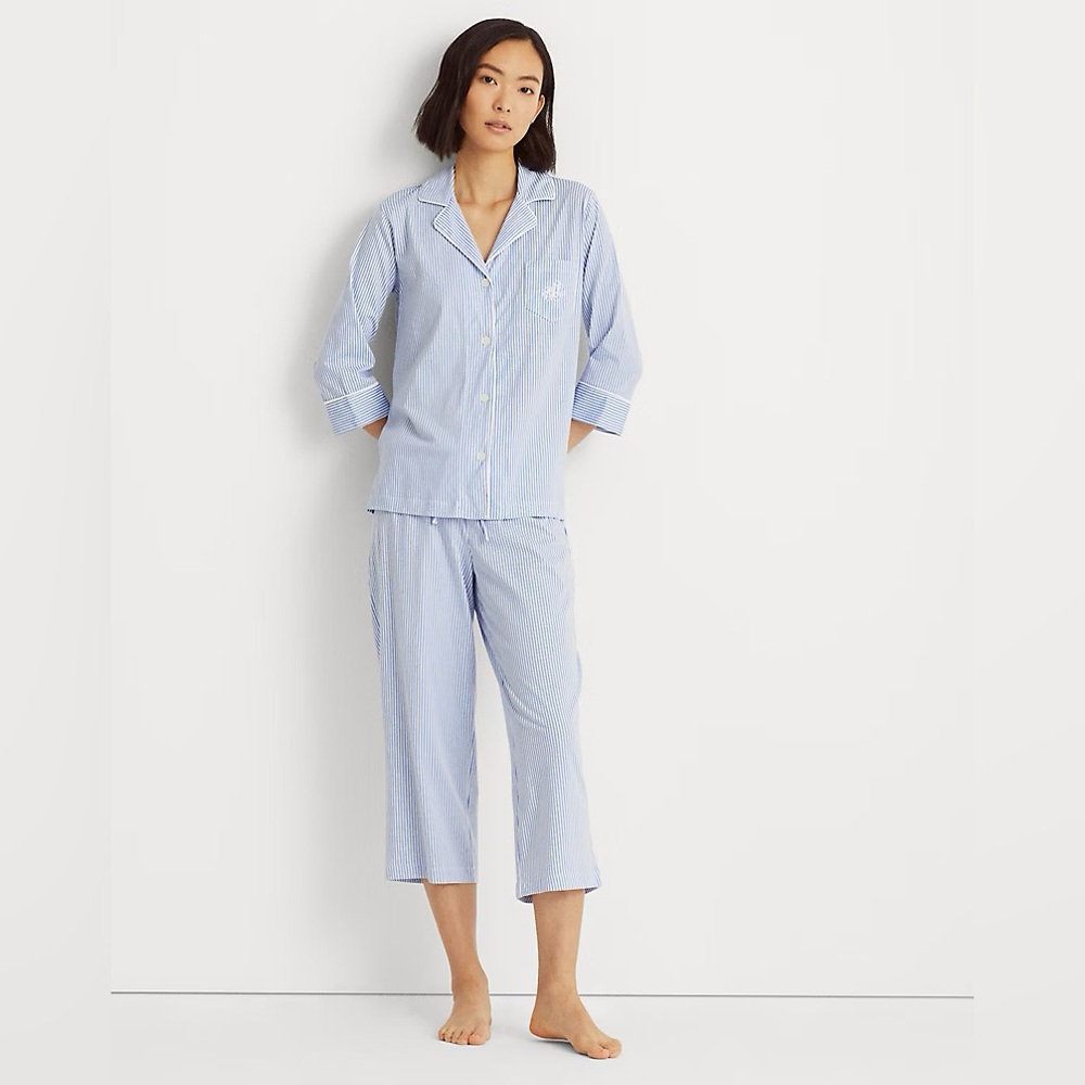 Ralph Lauren Blue Striped Pajama Set